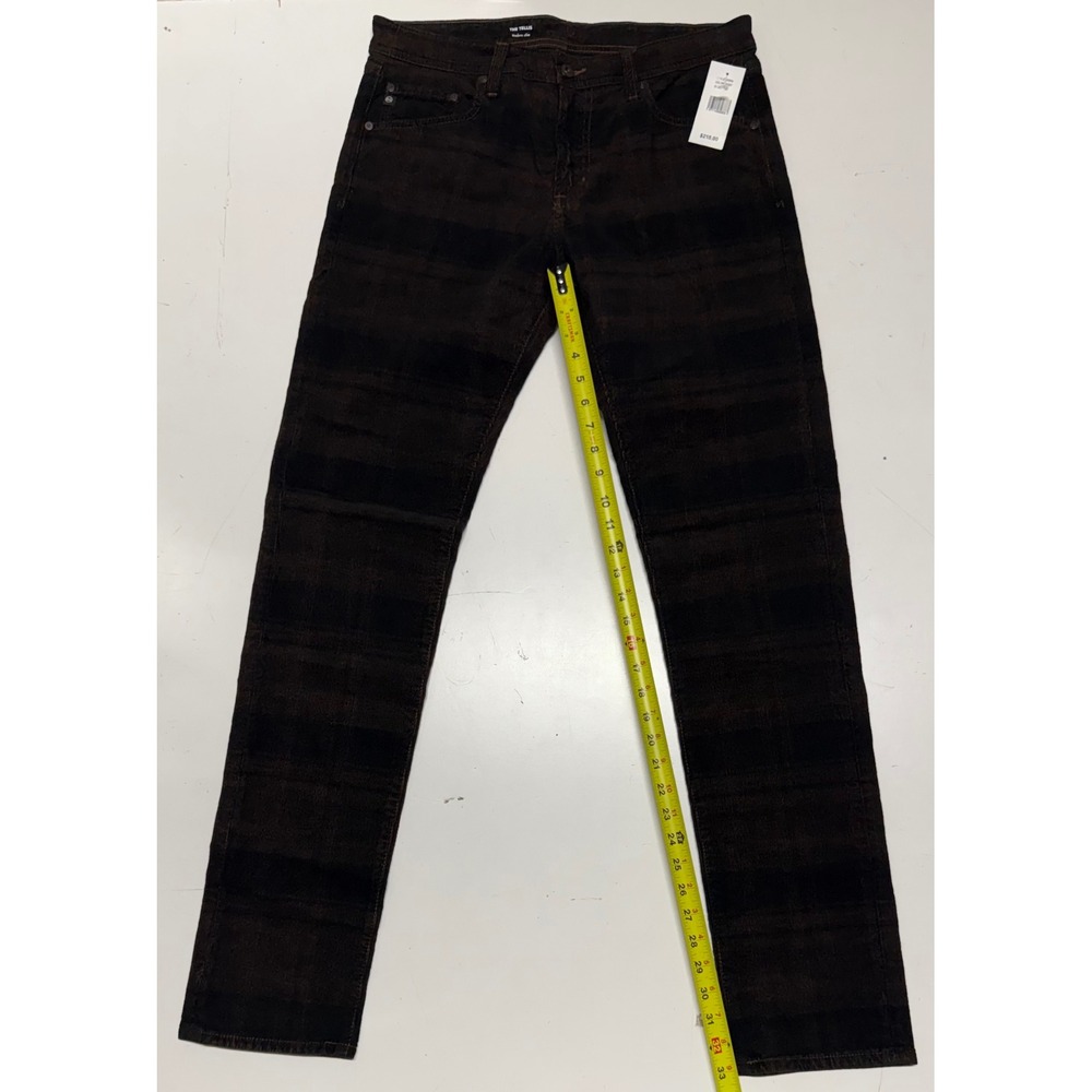 AG Adriano Goldschmied The Tellis Slim Pants Dusty Auburn Black Stripe 32x33